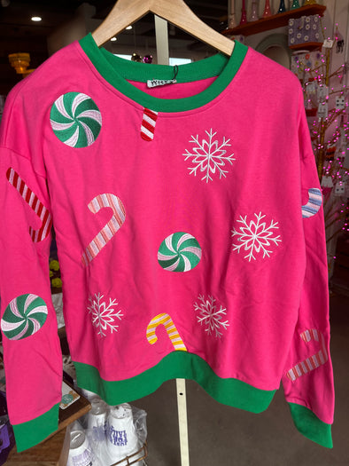 Why Dress Pink and Green Candy Sweatshirt