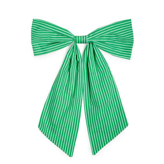 Shiraleah Stripe Bow Clip- Green