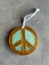 Handmade Gold Peace Sign Ornaments