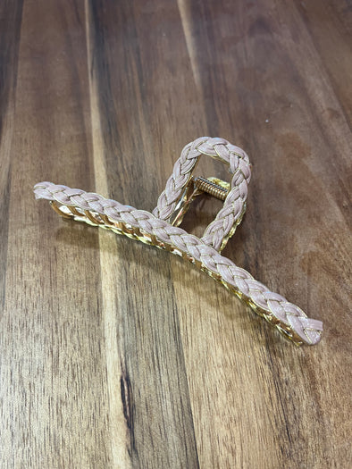 Pink Braided Claw Clip
