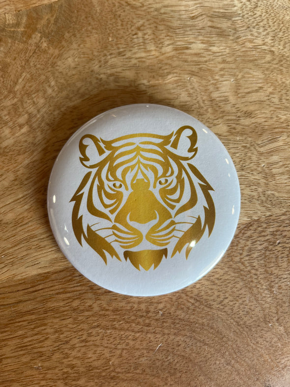 L. Ellis Designs 3" Gold Tiger Head Button