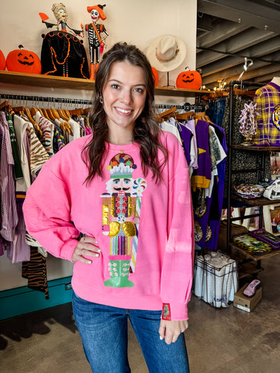 QOS Pink Candyland Nutcracker Sweatshirt