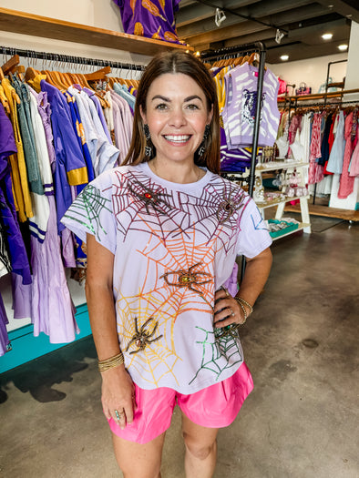 QOS Lavender Spider Web Tee