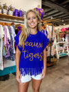 QOS Purple & Gold Fringe "Geaux Tigers" Vest