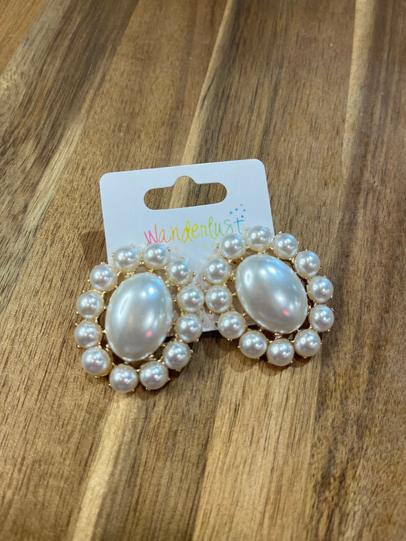 Multi Pearl Statement Earring