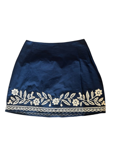 Mable Navy Embroidered Mini Skirt