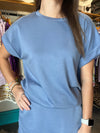 She+Sky Misty Blue Drop Shoulder Knit Top