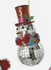 180 Degree Mirrored Ball Snowman Ornament