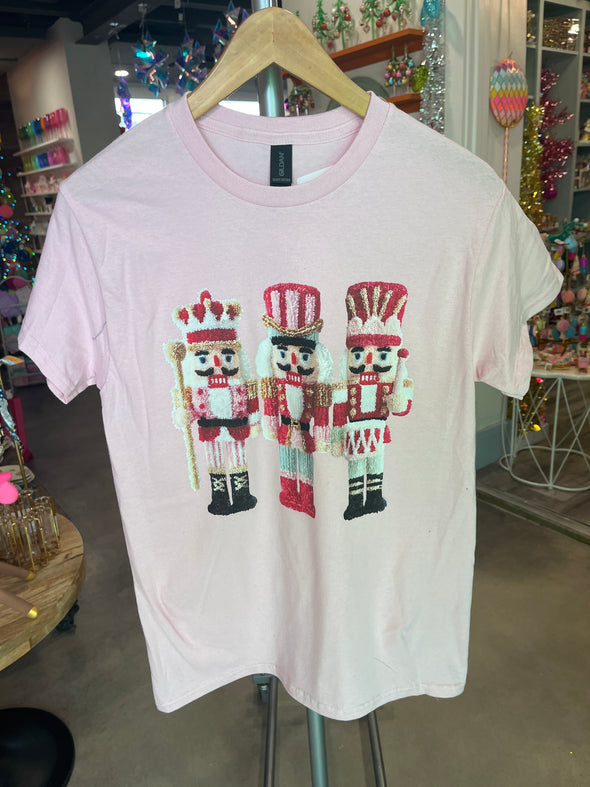 Light Pink Latch Hook Yarn Crochet Nutcracker Tee