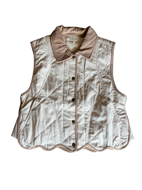 Entro Collared Ecru Vest