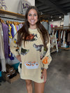 QOS Beige Queen of Turkey Sweatshirt Dress