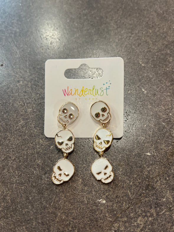 Tripple Skeleton Stacked Earrings