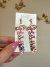 Louie Love Gold Acrylic Geaux Louisiana State LSU Tigers Earrings
