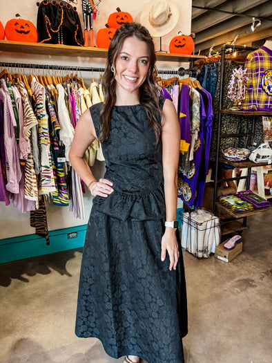 Sincerely Ours Black Brocade Skirt
