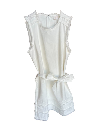 Fate by LFD Cream Fray Sleeve Denim Dress