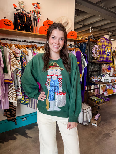 QOS Dark Green Cajun Nutcracker Sweatshirt
