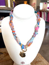 Scarf Necklace with Gold Tiger Head