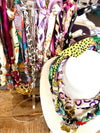 Scarf Necklace with Gold Tiger Head