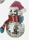 180 Degree Mirrored Ball Snowman Ornament
