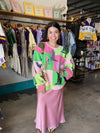 QOS Licensed Lavender, Pink, & Green Checkered Wicked Icon Sweatshirt