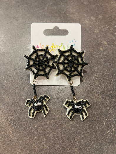 Spider Web Beaded Earrings