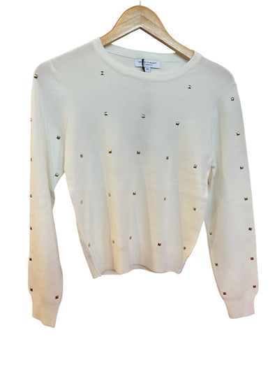 Velvet Hearts Candie Embellished Long Sleeve Top