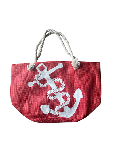 Red Anchor Tote Bag