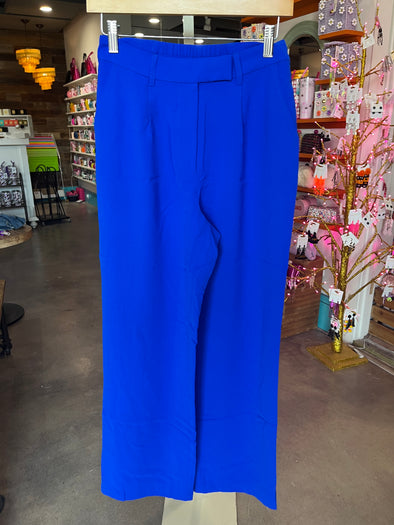 Skies are Blue Neon Blue Wide Leg Trousers