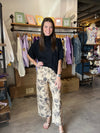 Entro Taupe Floral Wide Leg Pants