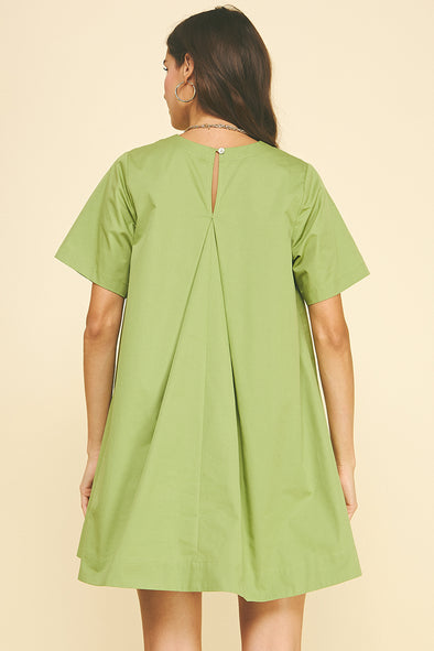 Pinch Matcha Tunic Mini Dress with Tucked Back Detail Pinch Matcha Tunic Mini Dress with Tucked Back Detail