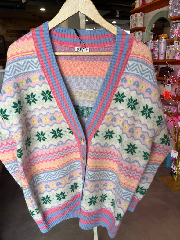 Why Dress Pink Multi Cardigan