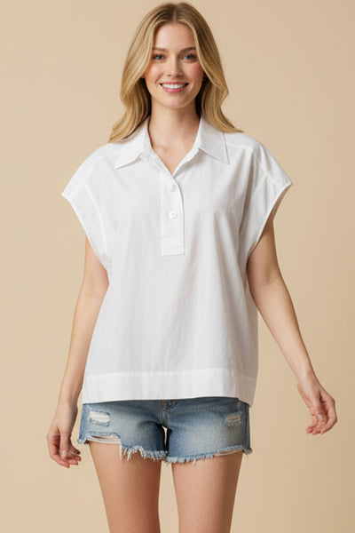 Pinch White Cap Sleeve Blouse Top
