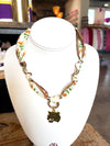 Scarf Necklace with Gold Tiger Head