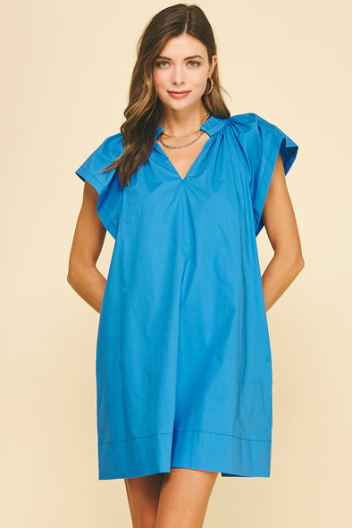 Pinch Blue Ruffle Detailed Tunic Mini Dress Pinch Blue Ruffle Detailed Tunic Mini Dress