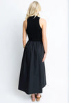 Karlie Solid Black Mock Maxi Dress