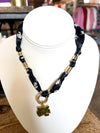 Scarf Necklace with Gold Tiger Head