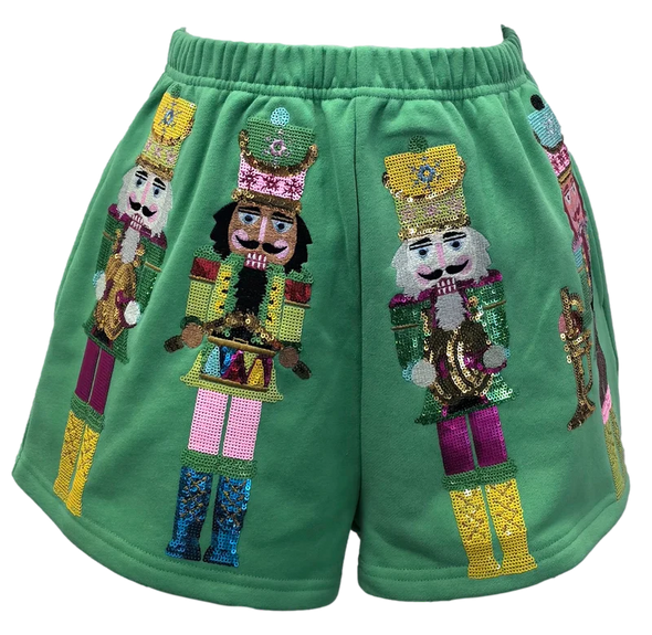 QOS Green Nutcracker Band Shorts