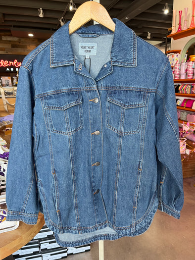 Velvet Heart Denim Button Up Shacket