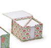 Two's Company Floral Block Print Note Paper Caddy with Pencils