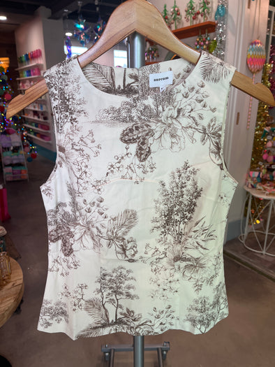 Aureum Brown Toile Blouse with Dart