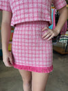 Sincerely Ours Pink Tweed Sloanne Skirt