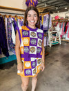 QOS Licensed Purple & Yellow Checkered LSU Tiger Skirt