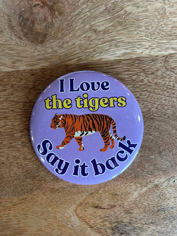 L. Ellis Designs I Love the Tigers 3" Button