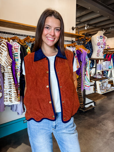 Entro Collared Chestnut Vest