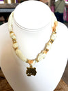 Scarf Necklace with Gold Tiger Head