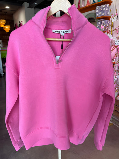 Grey Lab Pink Scuba Pullover