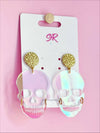Iridescent Acrylic Large Skull Earring