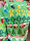 QOS Green Needlepoint Christmas Icon Sweatshirt