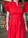 Sincerely Ours Red Poplin Cala Dress