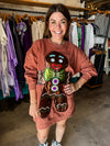 QOS Oversized Gingerbread Metallic Sweatshirt Dress